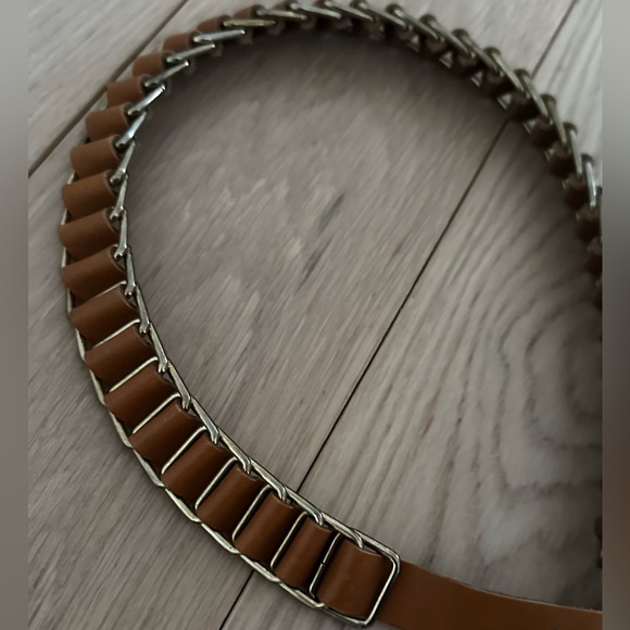 Vintage Cipriani tan leather and gold - brass belt main image 10